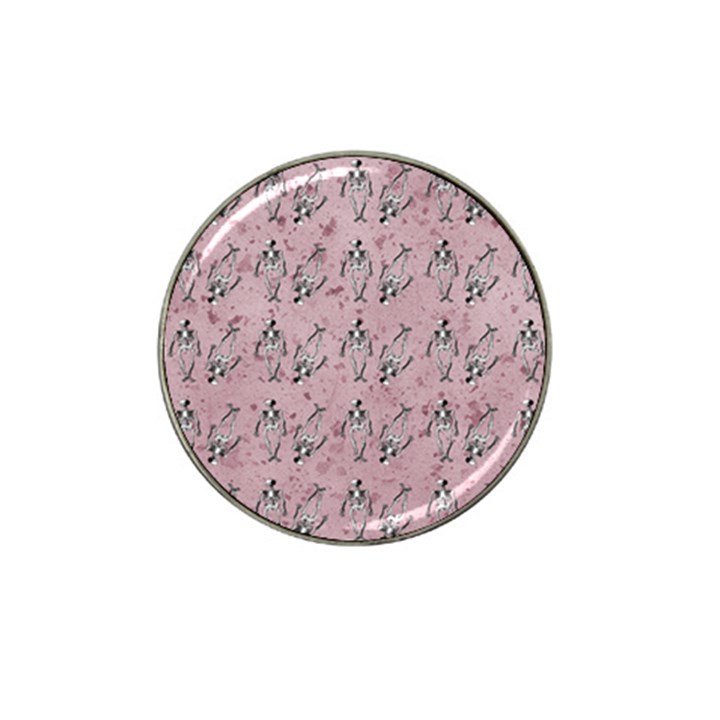 Skeleton Pink Background Hat Clip Ball Marker