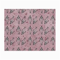 Skeleton Pink Background Small Glasses Cloth (2-side) by snowwhitegirl