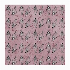 Skeleton Pink Background Medium Glasses Cloth by snowwhitegirl