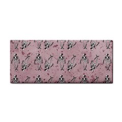 Skeleton Pink Background Hand Towel by snowwhitegirl