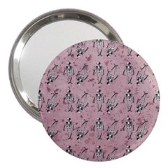 Skeleton Pink Background 3  Handbag Mirrors by snowwhitegirl