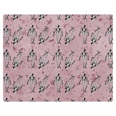 Skeleton Pink Background Double Sided Flano Blanket (medium)  by snowwhitegirl