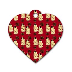 Victorian Skeleton Red Dog Tag Heart (two Sides) by snowwhitegirl