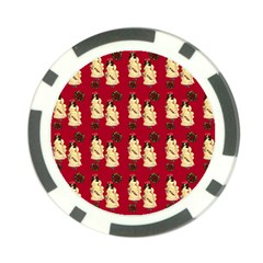 Victorian Skeleton Red Poker Chip Card Guard by snowwhitegirl