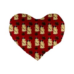 Victorian Skeleton Red Standard 16  Premium Heart Shape Cushions by snowwhitegirl