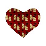 Victorian Skeleton Red Standard 16  Premium Heart Shape Cushions Front