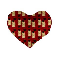 Victorian Skeleton Red Standard 16  Premium Flano Heart Shape Cushions by snowwhitegirl