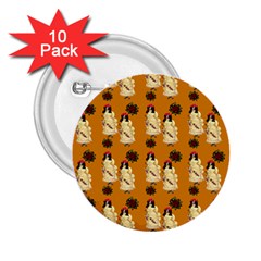 Victorian Skeleton Orange 2 25  Buttons (10 Pack)  by snowwhitegirl