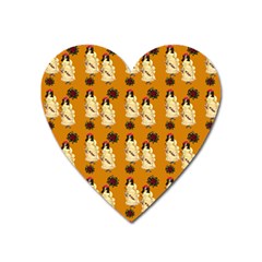 Victorian Skeleton Orange Heart Magnet by snowwhitegirl