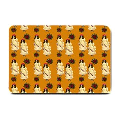 Victorian Skeleton Orange Small Doormat  by snowwhitegirl