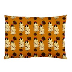 Victorian Skeleton Orange Pillow Case by snowwhitegirl