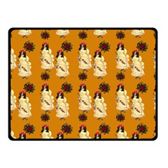 Victorian Skeleton Orange Fleece Blanket (small) by snowwhitegirl