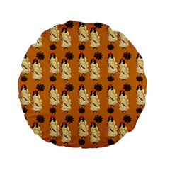 Victorian Skeleton Orange Standard 15  Premium Flano Round Cushions by snowwhitegirl