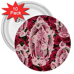 Guadalupe Roses 3  Buttons (10 pack) 