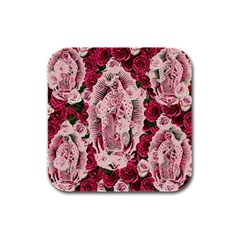 Guadalupe Roses Rubber Square Coaster (4 pack) 