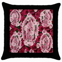 Guadalupe Roses Throw Pillow Case (Black)