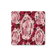 Guadalupe Roses Square Magnet