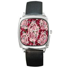 Guadalupe Roses Square Metal Watch