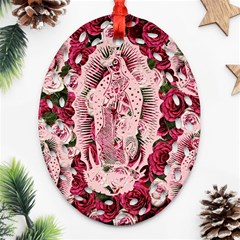 Guadalupe Roses Ornament (Oval Filigree)