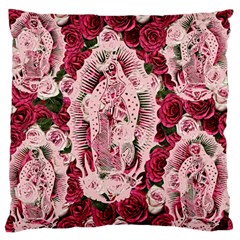 Guadalupe Roses Large Flano Cushion Case (One Side)