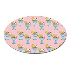 Ice Cream Sundae Pink Oval Magnet