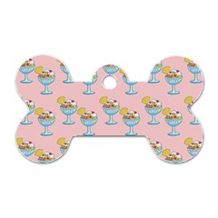 Ice Cream Sundae Pink Dog Tag Bone (Two Sides)