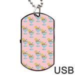 Ice Cream Sundae Pink Dog Tag USB Flash (Two Sides) Back