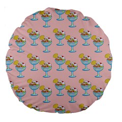 Ice Cream Sundae Pink Large 18  Premium Round Cushions