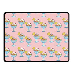 Ice Cream Sundae Pink Double Sided Fleece Blanket (Small) 