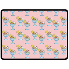 Ice Cream Sundae Pink Double Sided Fleece Blanket (Large) 