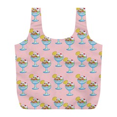 Ice Cream Sundae Pink Full Print Recycle Bag (L)