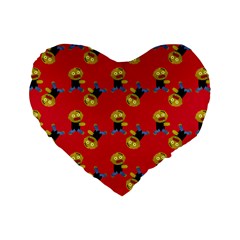 Golden Zombie Standard 16  Premium Heart Shape Cushions by snowwhitegirl