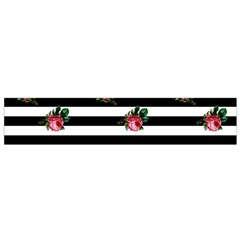 Black Stripes Roses Small Flano Scarf by snowwhitegirl