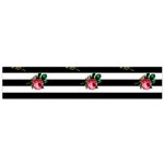 Black Stripes Roses Small Flano Scarf Front