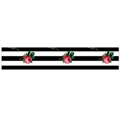 Black Stripes Roses Large Flano Scarf  by snowwhitegirl