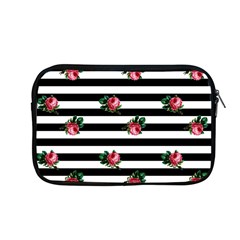 Black Stripes Roses Apple Macbook Pro 13  Zipper Case by snowwhitegirl