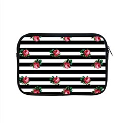 Black Stripes Roses Apple Macbook Pro 15  Zipper Case by snowwhitegirl