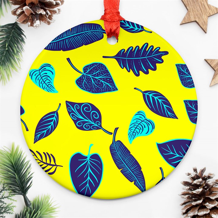 Leaves Leaf Ornament (Round)