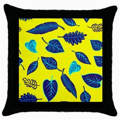 Leaves Leaf Throw Pillow Case (black) by Mariart