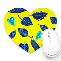 Leaves Leaf Heart Mousepads by Mariart