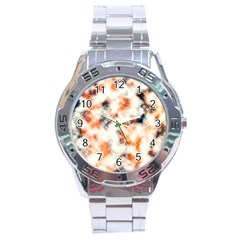 Multicolored Blur Abstract Texture Stainless Steel Analogue Watch