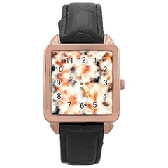 Multicolored Blur Abstract Texture Rose Gold Leather Watch  by dflcprintsclothing