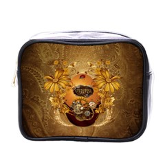 Awesome Steampunk Easter Egg With Flowers, Clocks And Gears Mini Toiletries Bag (one Side) by FantasyWorld7