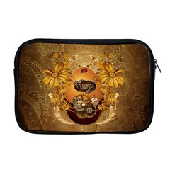 Awesome Steampunk Easter Egg With Flowers, Clocks And Gears Apple Macbook Pro 17  Zipper Case by FantasyWorld7