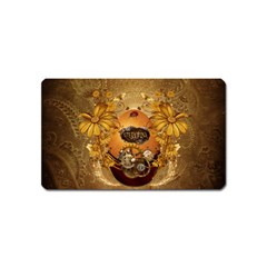 Awesome Steampunk Easter Egg With Flowers, Clocks And Gears Magnet (name Card) by FantasyWorld7