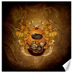 Awesome Steampunk Easter Egg With Flowers, Clocks And Gears Canvas 20  X 20  by FantasyWorld7