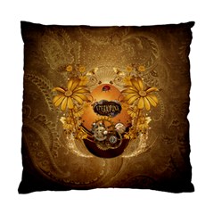 Awesome Steampunk Easter Egg With Flowers, Clocks And Gears Standard Cushion Case (one Side) by FantasyWorld7