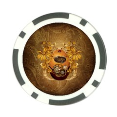 Awesome Steampunk Easter Egg With Flowers, Clocks And Gears Poker Chip Card Guard (10 Pack) by FantasyWorld7