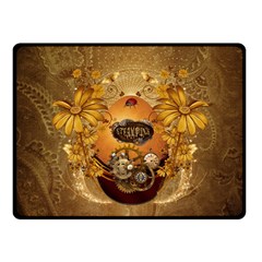 Awesome Steampunk Easter Egg With Flowers, Clocks And Gears Fleece Blanket (small) by FantasyWorld7