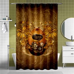 Awesome Steampunk Easter Egg With Flowers, Clocks And Gears Shower Curtain 48  X 72  (small)  by FantasyWorld7